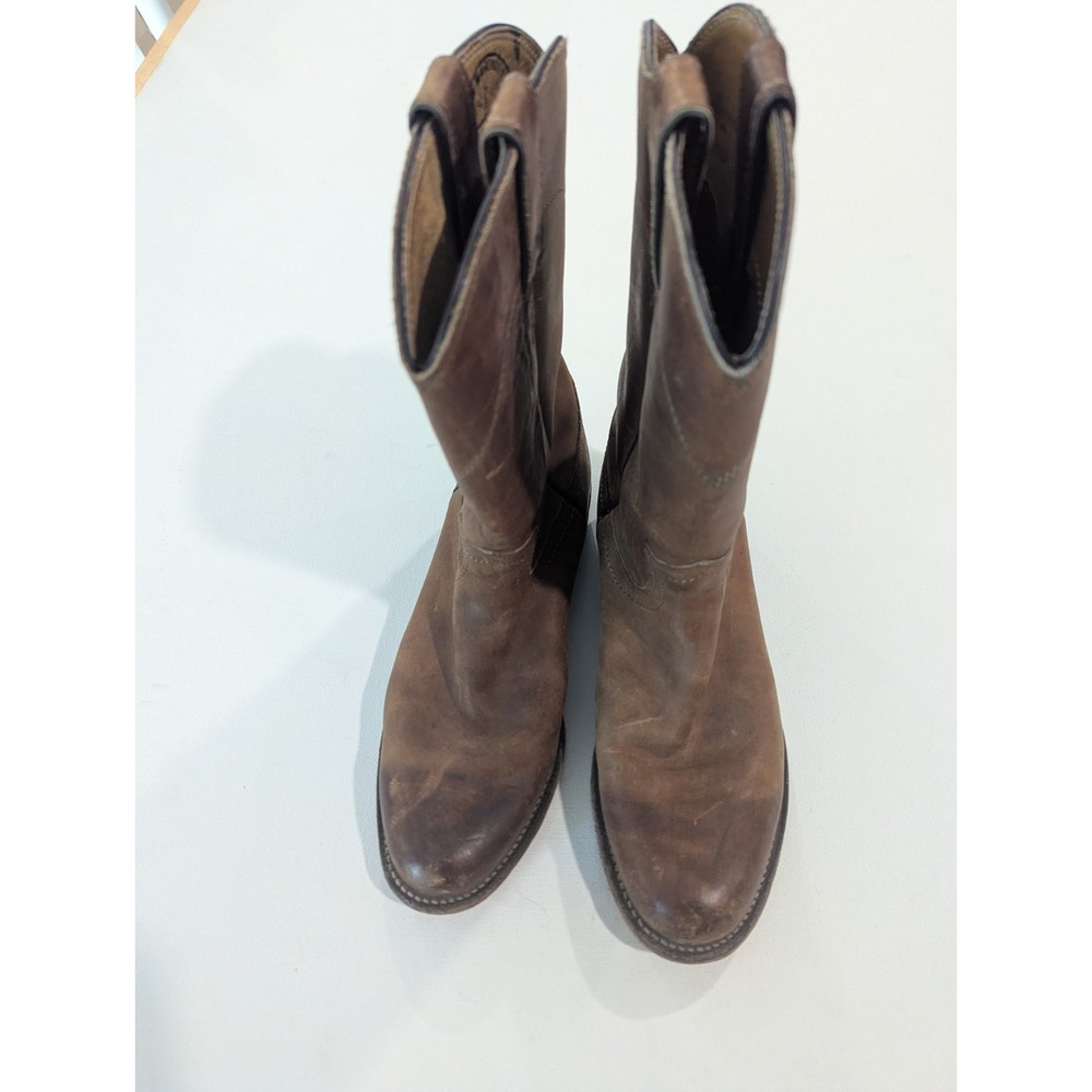 Justin Boots 3408 Women Brown Leather Roper Western Cowboy Boots Size 6B